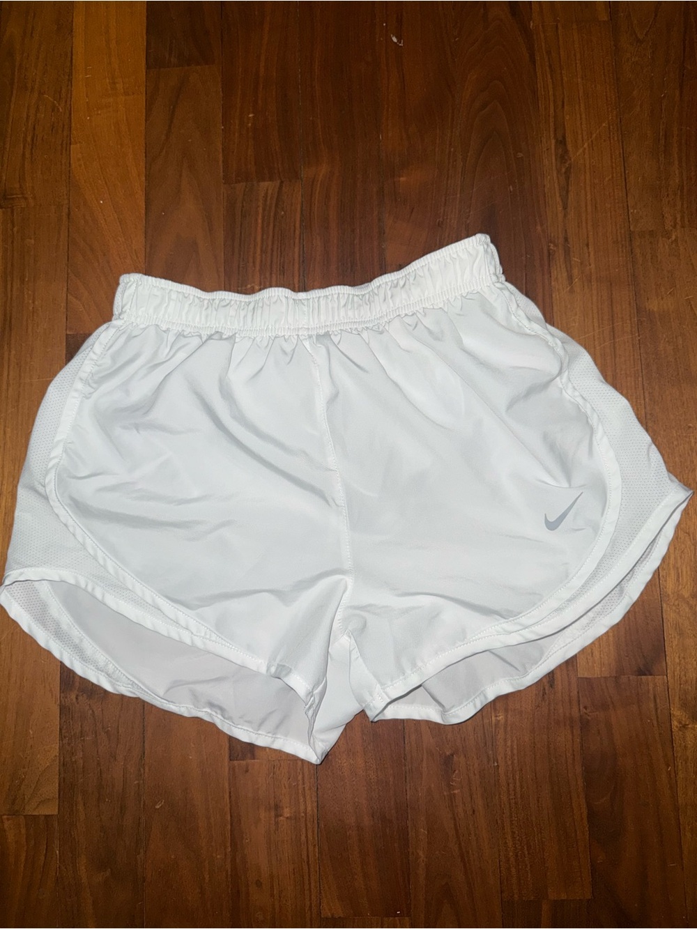 Nike White Women's Athletic Running Shorts with Mesh Panels